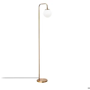 Lampadaire - MENZZO - Rodres - Métal Or antique - Verre Blanc - H146cm pas cher
