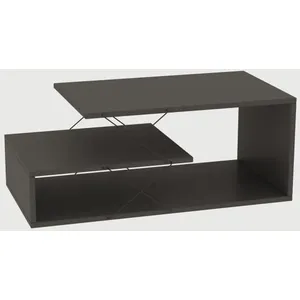 MENZZO Table basse design à 3 plateaux Loiria Noir et Gris foncé