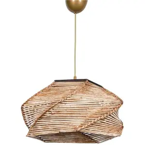 Opviq Suspension en bois style exotique Phong pas cher