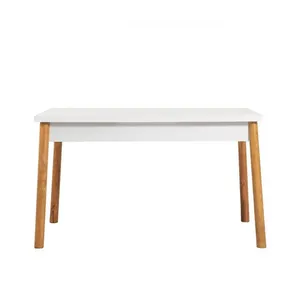 Table à manger AUCUNE COSTA 120x75x77 cm Pin Atlantique / Blanc pas cher
