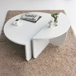 MENZZO Set de 2 tables basses design Oatglow Blanc pas cher
