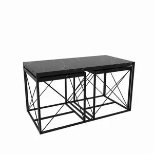 Hanah Home, Table basse, Defne Coffee Table Set (100 x 52 x 50 cm) pas cher