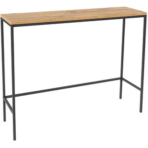 MENZZO Console Uzoe L100cm Métal Noir et Bois clair pas cher