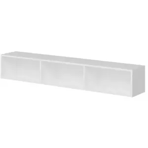 CALICOSY Meuble TV suspendu 3 portes blanc - L180 cm - 180 cm X 32 cm X 30 cm - RIGEL pas cher