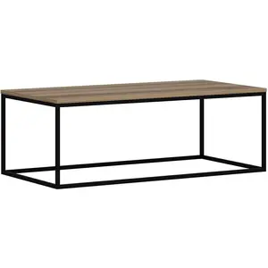 MENZZO Table basse Sancho 120x60cm Métal Noir et Bois foncé pas cher