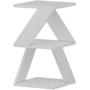 CALICOSY Bout de canapé 3 niveaux H50 cm - 30 cm X 30 cm X 50 cm - Albeni - Blanc pas cher