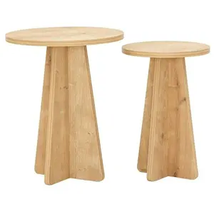 CALICOSY Lot de 2 tables basses décor bois chêne saphir H50 cm - 40 cm X 40 cm X 50 cm - Mushroom pas cher