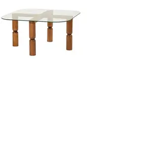 Table basse en bois massif et verre pas cher