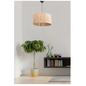 Opviq, Suspension, Cane Rustic Scandinavian Natural 40 x 75 x 40 cm (E27) pas cher