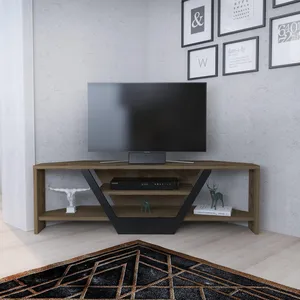 MENZZO Meuble TV Norah 120cm Noir et Chêne foncé pas cher