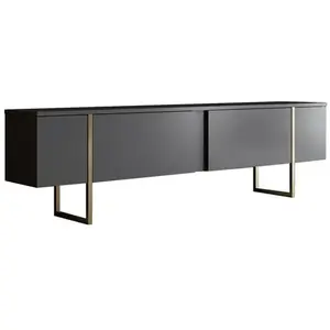 Meuble TV Woody Fashion - EMOB - Gris - 35 cm - 190 cm - 24 cm pas cher
