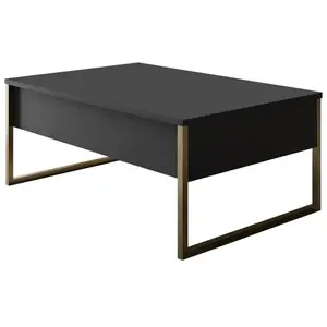 Table basse - MENZZO - Sibylle - Métal et Bois - Or et Anthracite pas cher