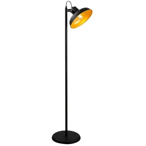 MENZZO Lampadaire grande coupe Totomi 145cm Métal Noir et Or