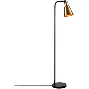 MENZZO Lampadaire cône orientable Kosuke 120cm Métal Noir et Or antique pas cher