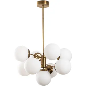 Merkloos / Sans marque Verlichting - Kroonluchter Vintage Lyna - Wit Metaal - Afmetingen 70x70x80cm pas cher