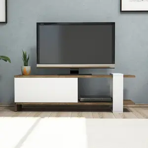 Meuble TV - DECORATIE - Gaye - Blanc - Scandinave - Moderne - Rangement fermé pas cher