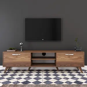 Meuble télé BAKO - BOBOCHIC - Noyer - Vintage - Deux niches - Rangements pas cher