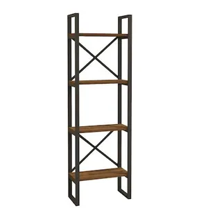 Bibliothèque en bois Alaro - 66 x 32 x 150 cm - Noyer pas cher