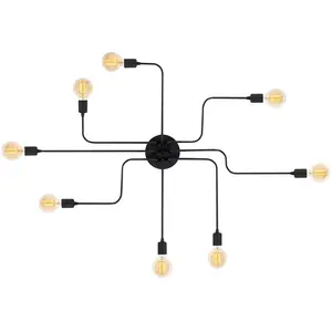 VENTE-UNIQUE Applique Murale En Métal Truva - 8 Ampoules - L. 140 Cm - Noir pas cher