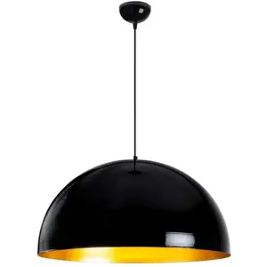 MENZZO Suspension dôme Chachou D60cm Métal Noir et Or pas cher