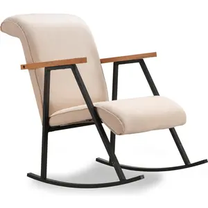MENZZO Fauteuil à bascule Vitocha Tissu Blanc crème pas cher