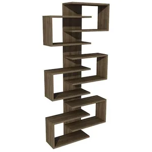Bibliothèque en bois Lotus - 75 x 21 x 161 cm - Noyer pas cher