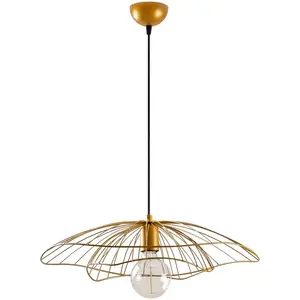 MENZZO Suspension filaire fleur triplé Zocho D50cm Métal Or pas cher