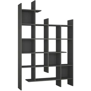 Comparateur de prix : BOBOCHIC SUBLEEM Étagère MILENA Anthracite  Anthracite   Asymétrique Nombreux rangements Mélaminé