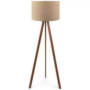 Comparateur de prix : MENZZO Lampadaire Tympanum trépied Bois Marron et Ocre