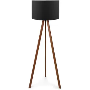 Comparateur de prix : MENZZO Lampadaire Tympanum trépied Bois Marron et Noir