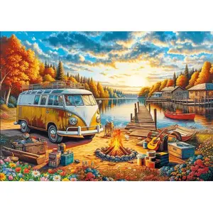 Puzzle 1000 pièces : Camp de Vosvos au Coucher de Soleil pas cher