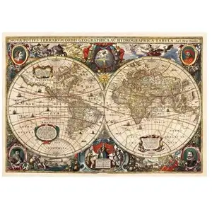 Puzzle 2000 pièces : Carte du Monde Vintage Hendrik Hondius pas cher