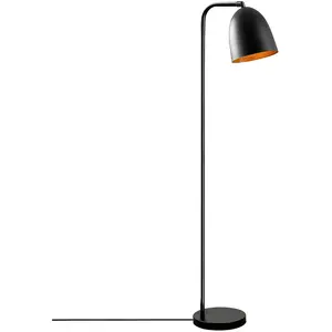 MENZZO Lampadaire cloche Karen 120cm Métal martelé Noir pas cher