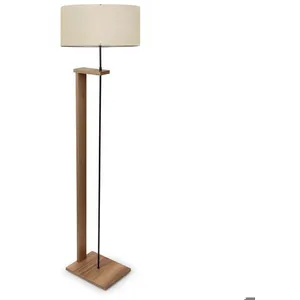 Comparateur de prix : MENZZO Lampadaire Soleta H150cm Bois Naturel et Tissu Beige