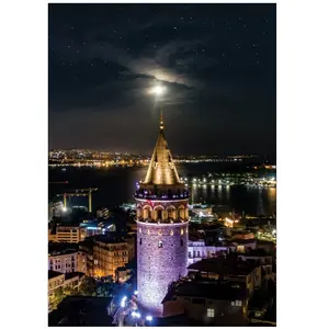Art Puzzle Neon Puzzle - Tour de Galata Puzzle-5241 pas cher
