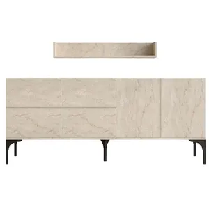 Habitat et jardin Console en bois "Stella" - 40 x 180 x 55 cm - Travertin pas cher