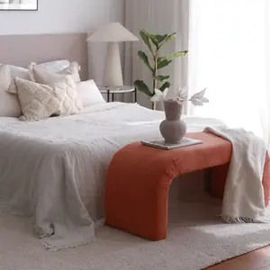 MENZZO Banquette design Sara Tissu Rouge brique pas cher
