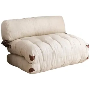Canapé-lit - 2 places - FOLD - Velours côtelé Crème - 120 x 79 x 75 cm pas cher