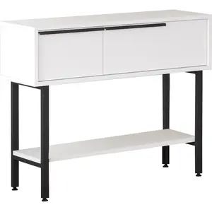 MENZZO Console style industriel avec miroir Evelis Blanc pas cher