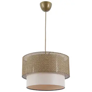Suspension en métal - Coral - Beige - Diamètre 30 cm - Hauteur 20 cm - E27 60W pas cher