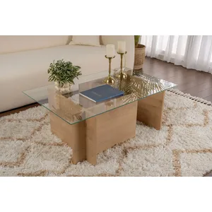 Table Basse En Verre Et Aggloméré Vetrino