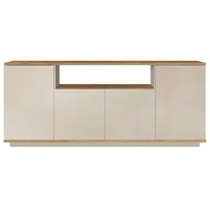 VENTE-UNIQUE Buffet avec 4 portes et 1 étagère - Beige et naturel - LOTULA pas cher