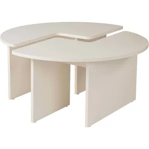 CALICOSY Lot de 2 tables basses L90 cm - 90 cm X 90 cm X 41 cm - MOIRA - Bois blanc pas cher