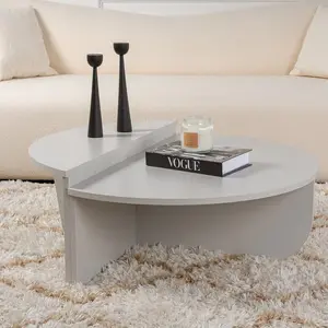 CALICOSY Lot de 2 tables basse L90 cm - 90 cm X 90 cm X 35 cm - ORION - Gris pas cher
