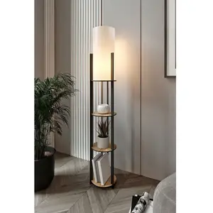 Asir - Vloerlamp - Eik - Knutselpapier en MDF-behuizing - 17 x 135 x 1... pas cher