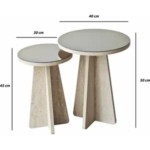 Skye Decor, Table basse, Luna Angular Side Table Set (2 Pieces) pas cher