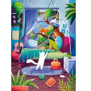 Magnolia Fille et Chats 7051 pas cher