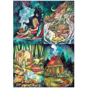 Magnolia 4 Puzzles - Kat Fedora - Welcome Home - The Poet - So Many Chapters - Restful Earth 5006 pas cher