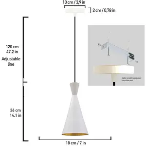 BAMYUM Champion Suspension Luminaire Vintage, Lustre Salon de 35 cm, Lustre Cuisine en Métal, Lampe E27 Vintage pour Chambre, Suspension Luminaire pour pas cher