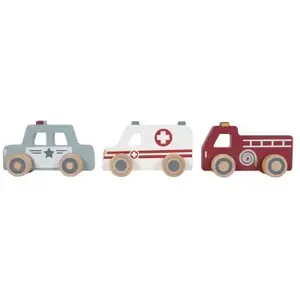 Little Dutch Lot de 3 véhicules de secours en bois pas cher
